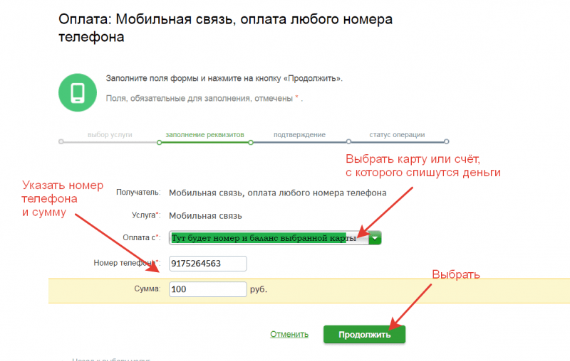Как пополнить баланс телефона с карты Сбербанка Как пополнить баланс телефона с карты Сбербанка