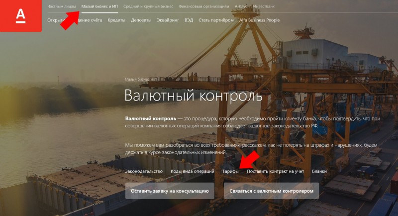 Тарифы и условия эксплуатации валютного контроля в Альфа-Банке